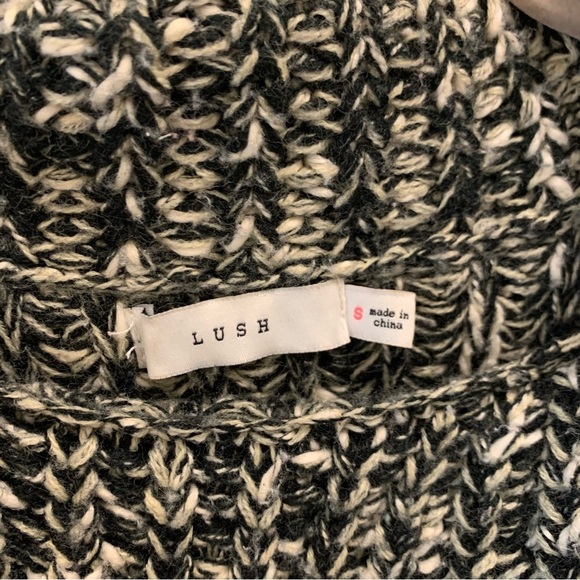 Lush Black and White Cowl Neck Sweater - Picture 3 of 3